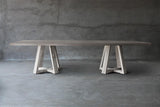 Concrete Top Dining Table - Double X Base-Organic Restoration-Blue Hand Home