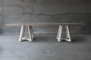 Concrete Top Dining Table - Double X Base-Organic Restoration-Blue Hand Home