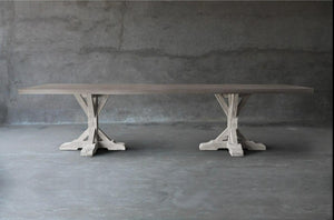 Long Concrete Top Dining Table - R Base-Organic Restoration-Blue Hand Home