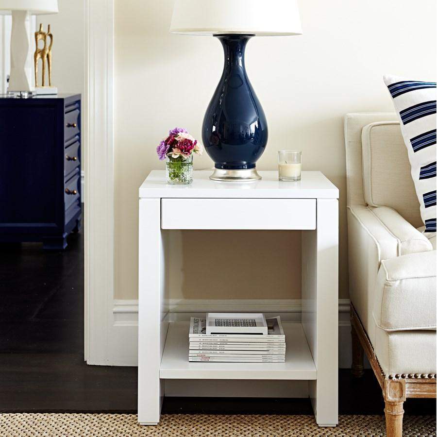 Villa &amp; House - Odom 1-Drawer Side Table In White-Bungalow 5-Blue Hand Home
