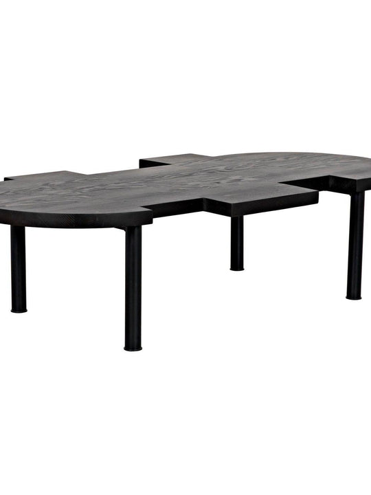 Reclaimed Lumber Puzzle Coffee Table, Steel Legs