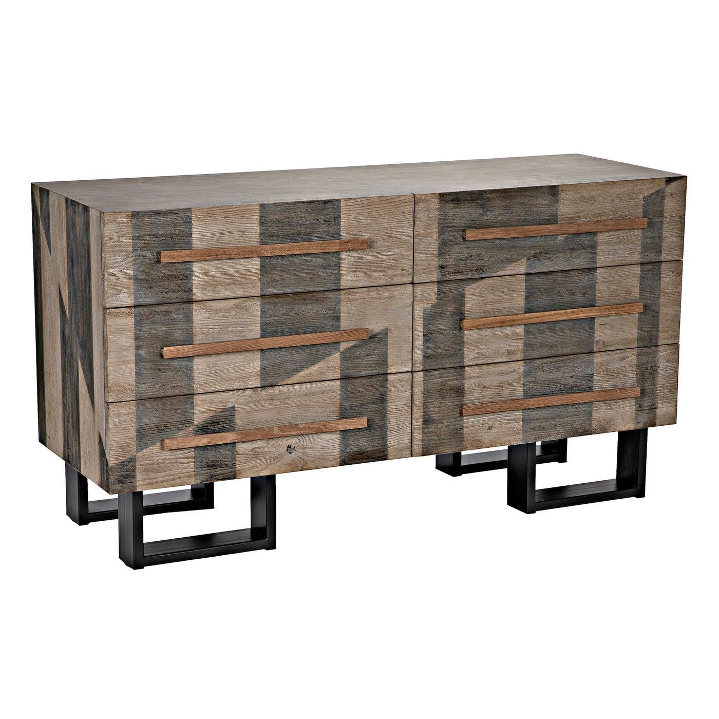 Reclaimed Lumber Hancock Dresser w/stencil-CFC Furniture-Blue Hand Home