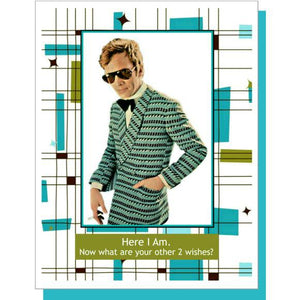 5.5x4.25" Greeting Card-Ümlaut Brooklyn-Blue Hand Home