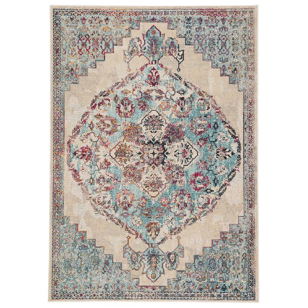Jaipur Peridot Rugs - Crème Brulee/Nile Blue-Jaipur Living-Blue Hand Home