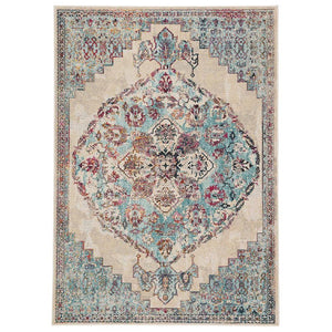 Jaipur Peridot Rugs - Crème Brulee/Nile Blue-Jaipur Living-Blue Hand Home