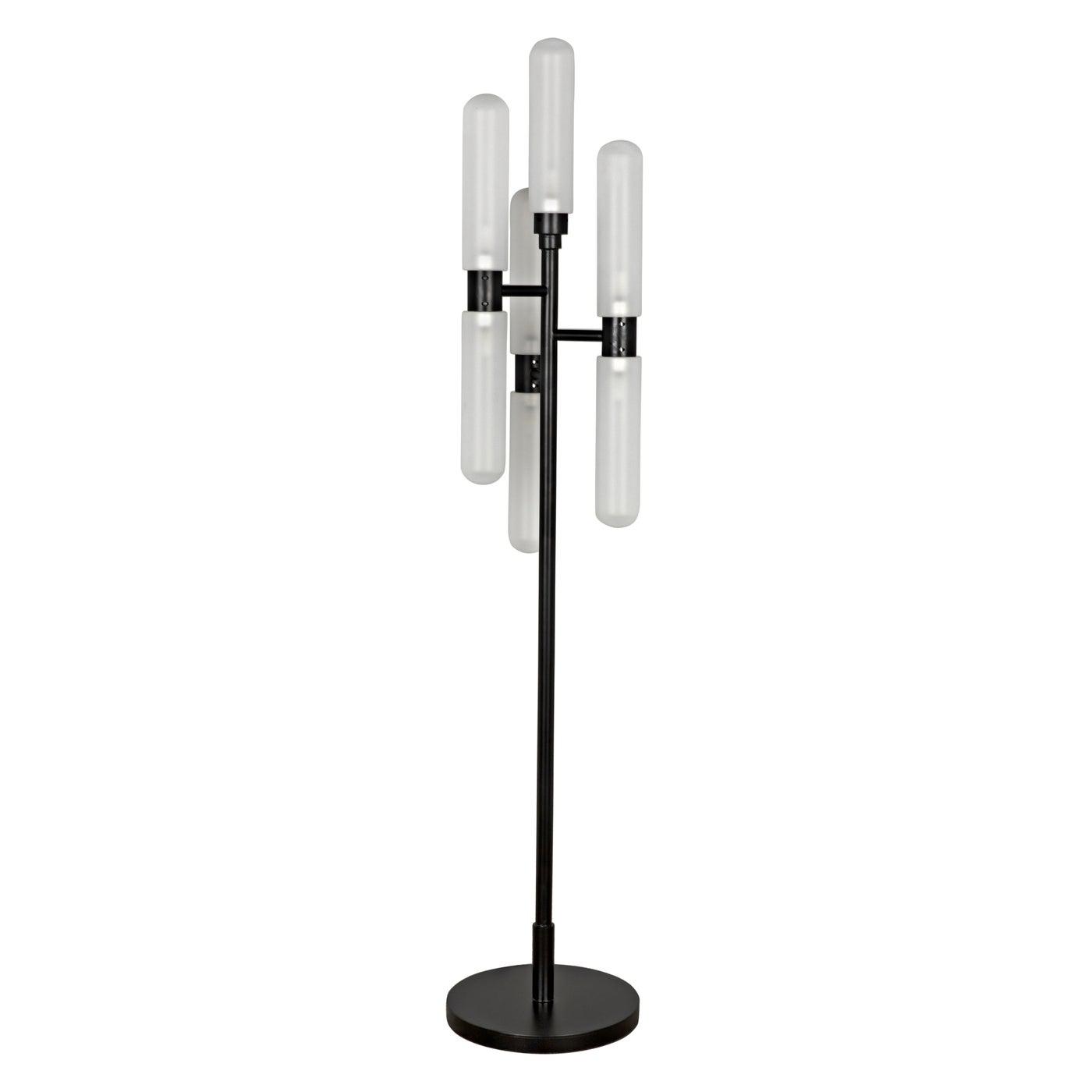 Noir Dominique Floor Lamp, Black Metal-Noir Furniture-Blue Hand Home
