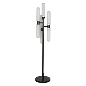 Noir Dominique Floor Lamp, Black Metal-Noir Furniture-Blue Hand Home