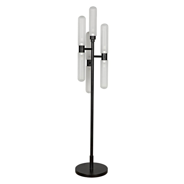 Noir Dominique Floor Lamp, Black Metal-Noir Furniture-Blue Hand Home