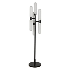 Noir Dominique Floor Lamp, Black Metal-Noir Furniture-Blue Hand Home