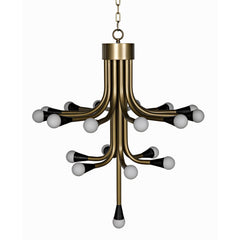 Noir Quinne Chandelier, Metal with Aged Brass Finish-Noir Furniture-Blue Hand Home