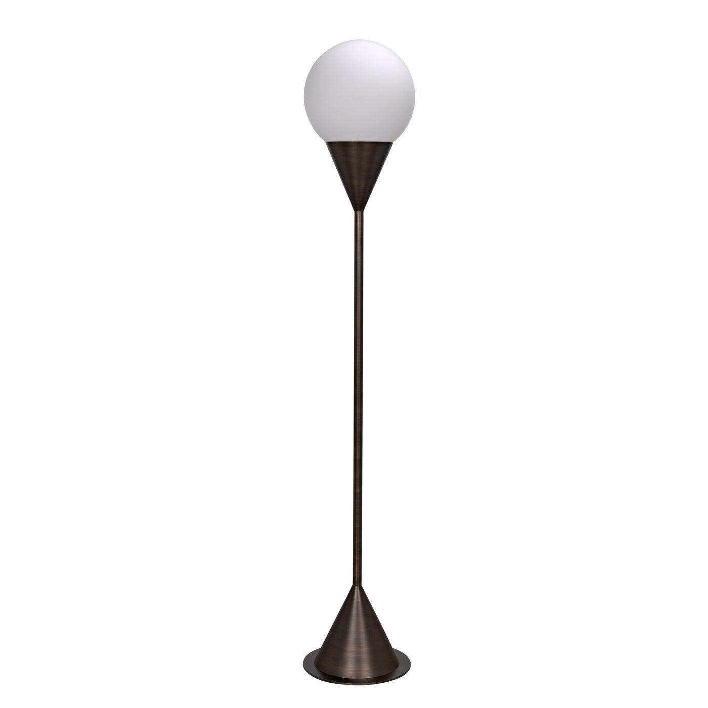Cone Floor Lamp, Aged Brass Finish