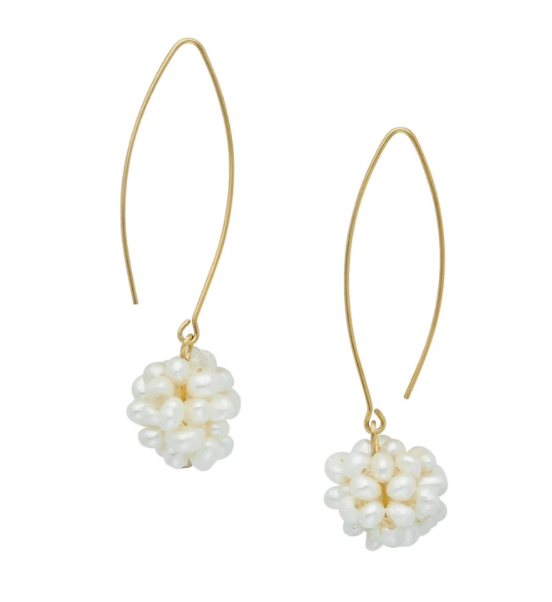 Susan Shaw Pearl Cluster Threaders-Susan Shaw Jewelry-Blue Hand Home