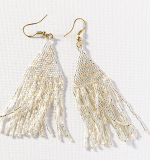 Petite Luxe Earring-Ink + Alloy-Blue Hand Home