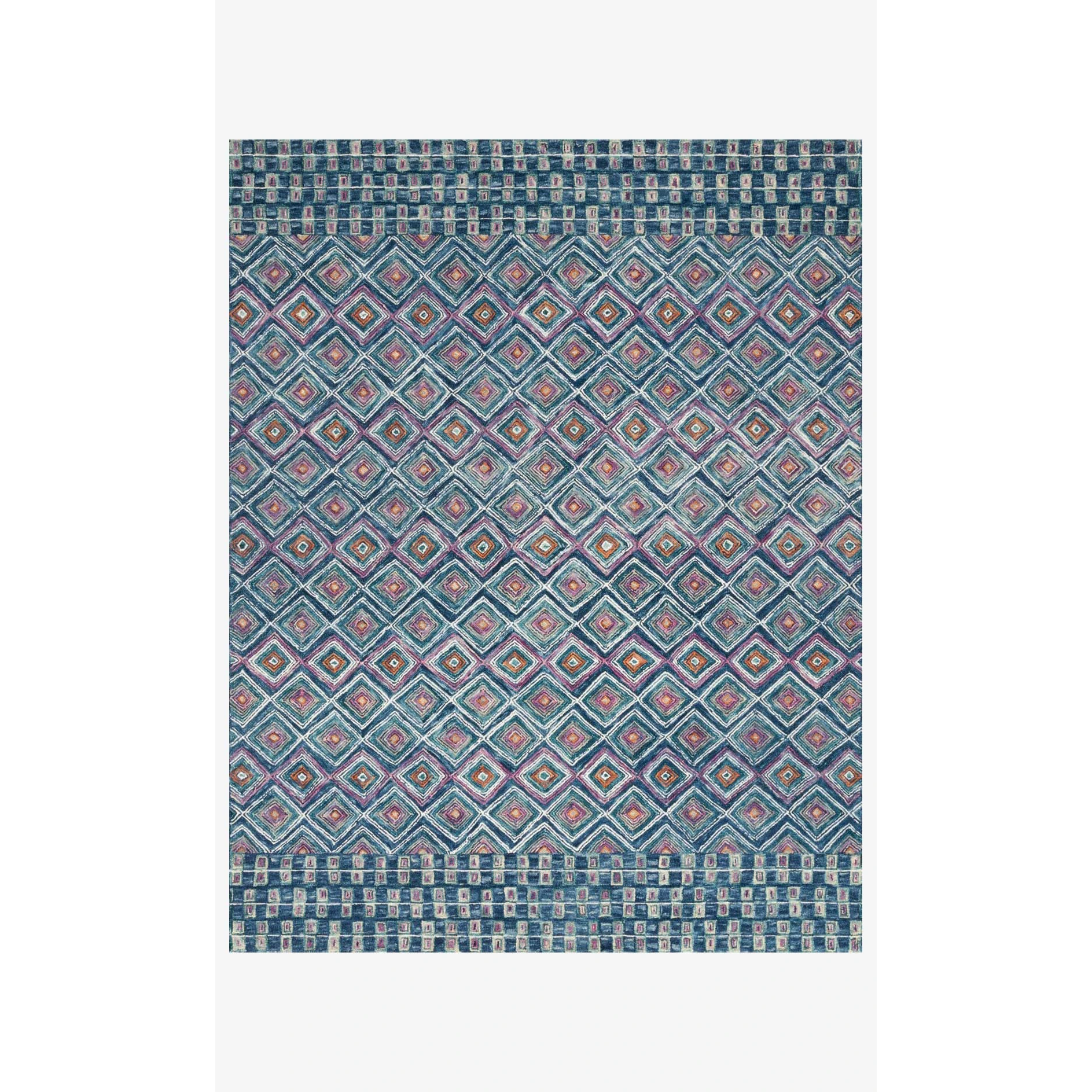 Justina Blakeney Rugs - Priti - PRT-07 DENIM/BERRY-Loloi Rugs-Blue Hand Home