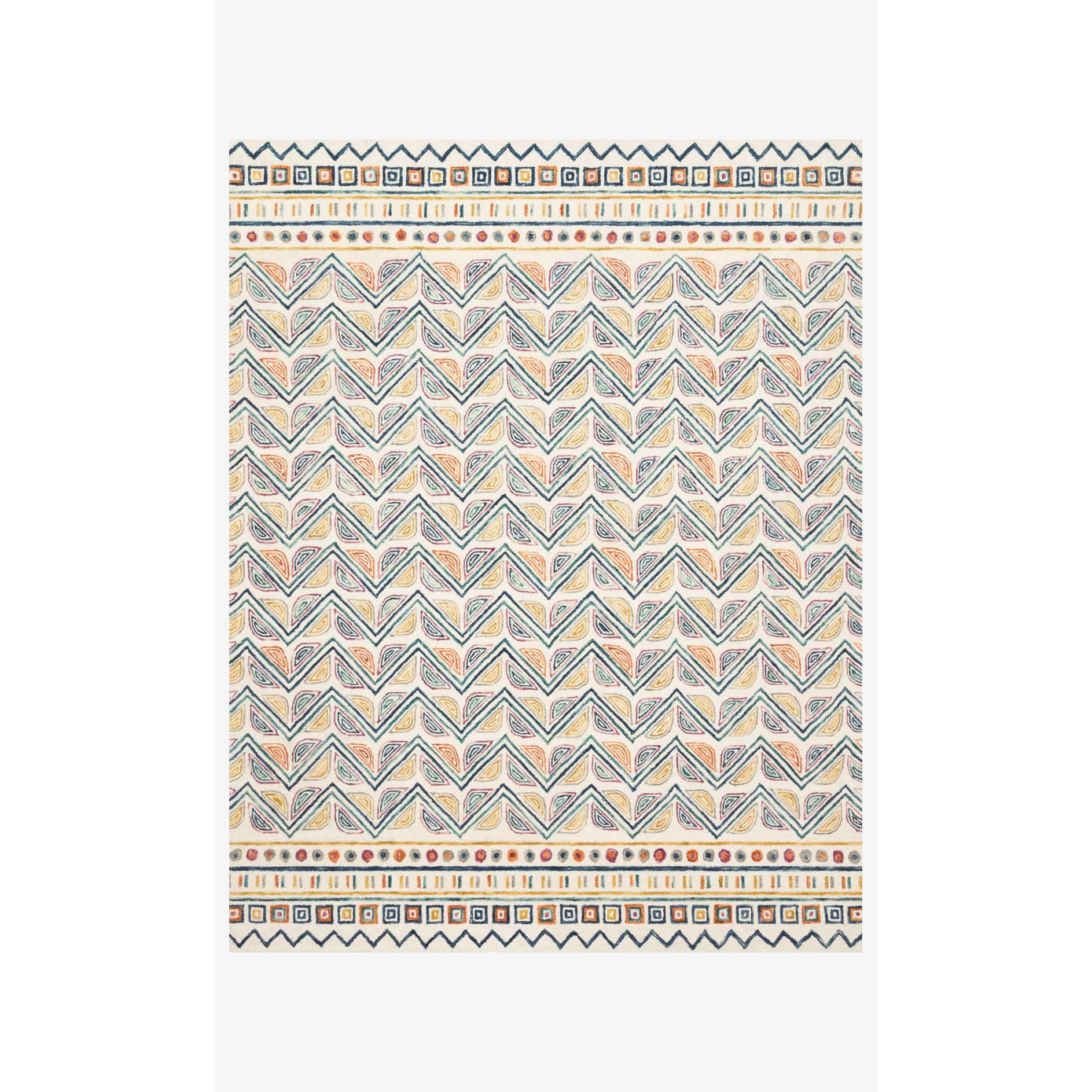 Justina Blakeney Rugs - Priti - PRT-03 IVORY/MULTI-Loloi Rugs-Blue Hand Home