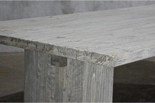 Reclaimed Elm Large Dining Table - Solid Leg