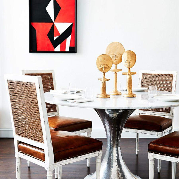 Villa & House - Stockholm 36" Carrera Center Dining Table Top (Base Sold Separately) In White-Bungalow 5-Blue Hand Home