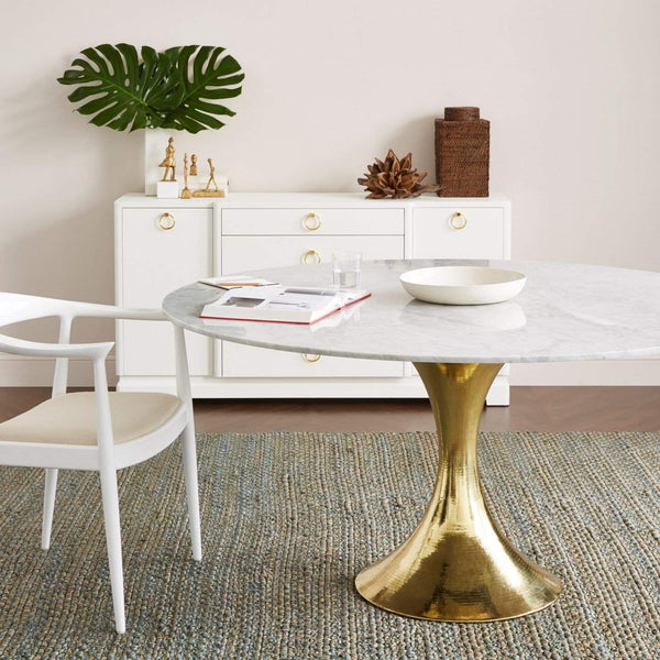 Villa & House - Stockholm 60" Carrera Dining Table Top (Base Sold Separately) In White-Bungalow 5-Blue Hand Home