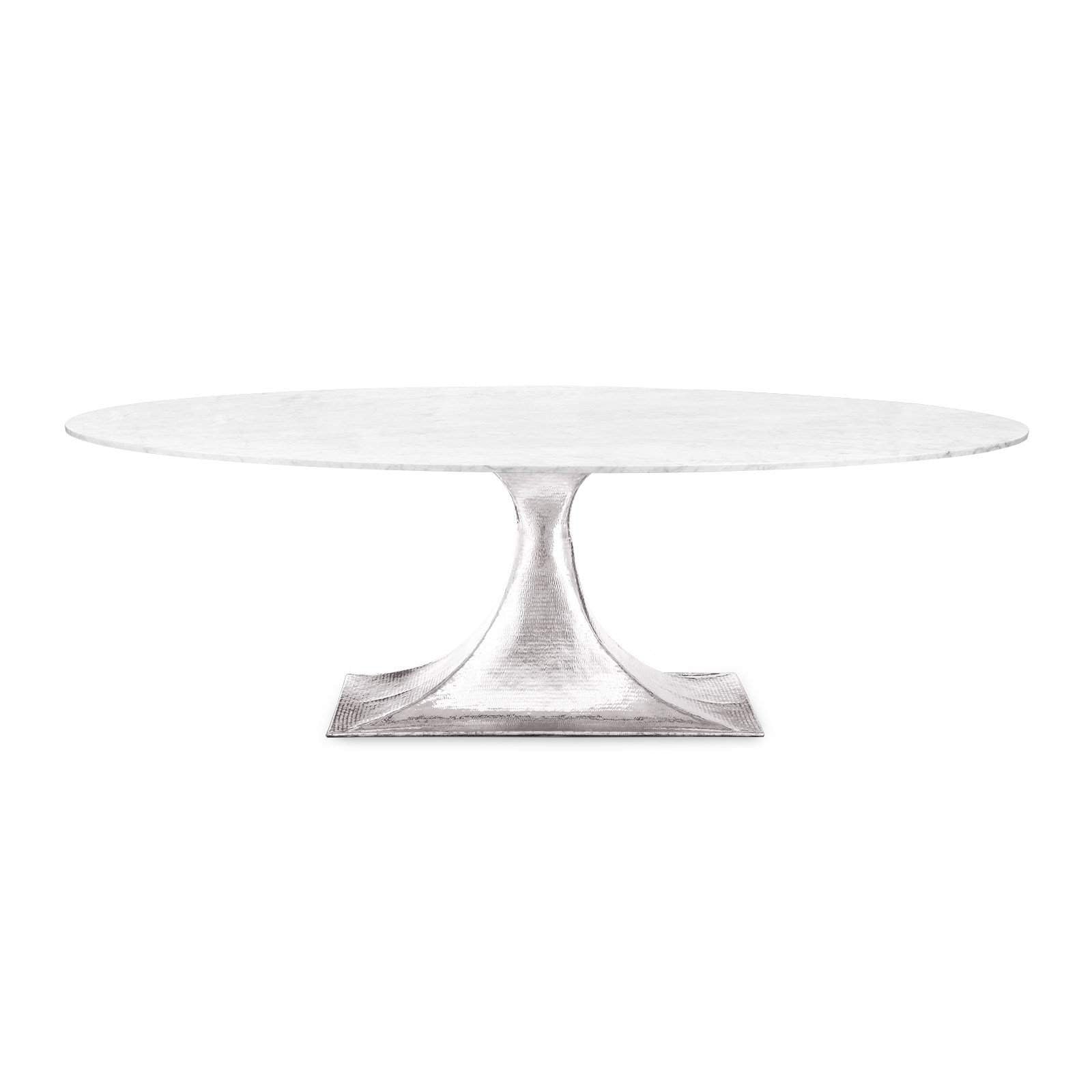Villa & House - Stockholm Nickel Oval Dining Table Base (Pairs With 95" Top, Sold Separately) In Nickel-Bungalow 5-Blue Hand Home