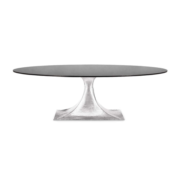 Villa & House - Stockholm Nickel Oval Dining Table Base (Pairs With 95" Top, Sold Separately) In Nickel-Bungalow 5-Blue Hand Home