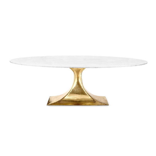 Villa & House - Stockholm Brass Oval Dining Table Base (Pairs With 95" Top, Sold Separately) In Brass-Bungalow 5-Blue Hand Home