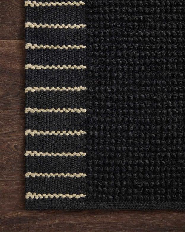 Sadie Rug Magnolia Home by Joanna Gaines - SAD-01 Black-Loloi Rugs-Blue Hand Home