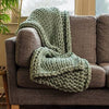 Chunky Knit Throw-American Heritage Textile-Blue Hand Home