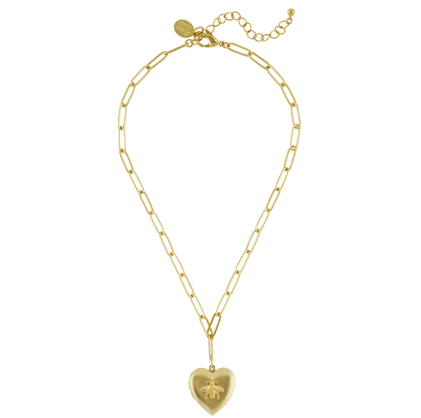 Bee Heart Locket Necklace-Susan Shaw Jewelry-Blue Hand Home