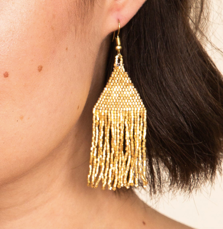 Petite Luxe Earring-Ink + Alloy-Blue Hand Home