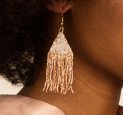 Petite Luxe Earring-Ink + Alloy-Blue Hand Home