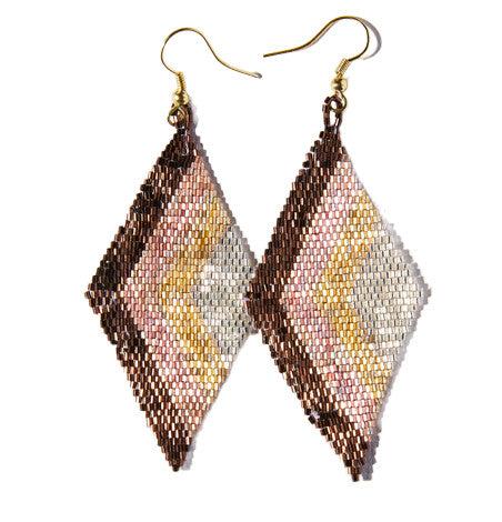 Mixed Metallic Angles Diamond Earring-Ink + Alloy-Blue Hand Home