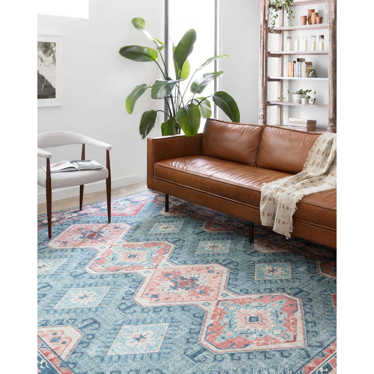 Skye Rug Collection by Loloi -Sky 03 Turquoise/Terracotta-Loloi Rugs-Blue Hand Home