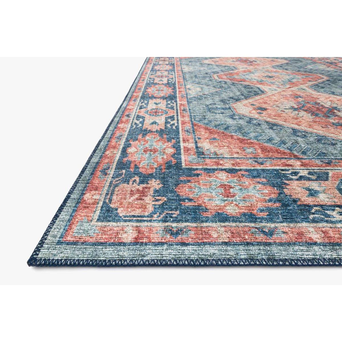 Skye Rug Collection by Loloi -Sky 03 Turquoise/Terracotta-Loloi Rugs-Blue Hand Home