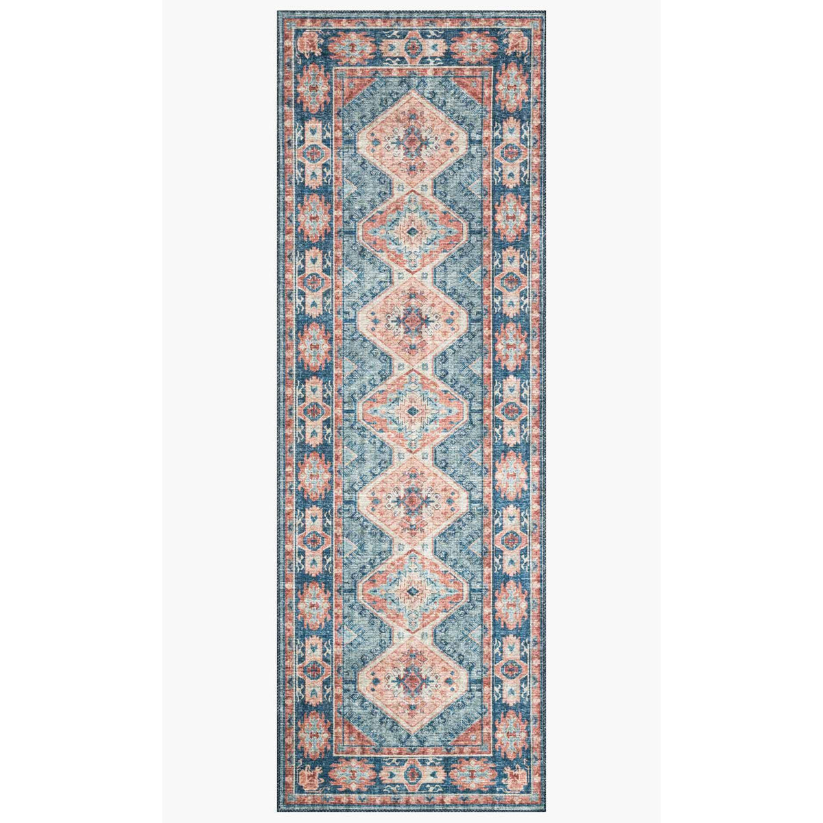 Skye Rug Collection by Loloi -Sky 03 Turquoise/Terracotta-Loloi Rugs-Blue Hand Home