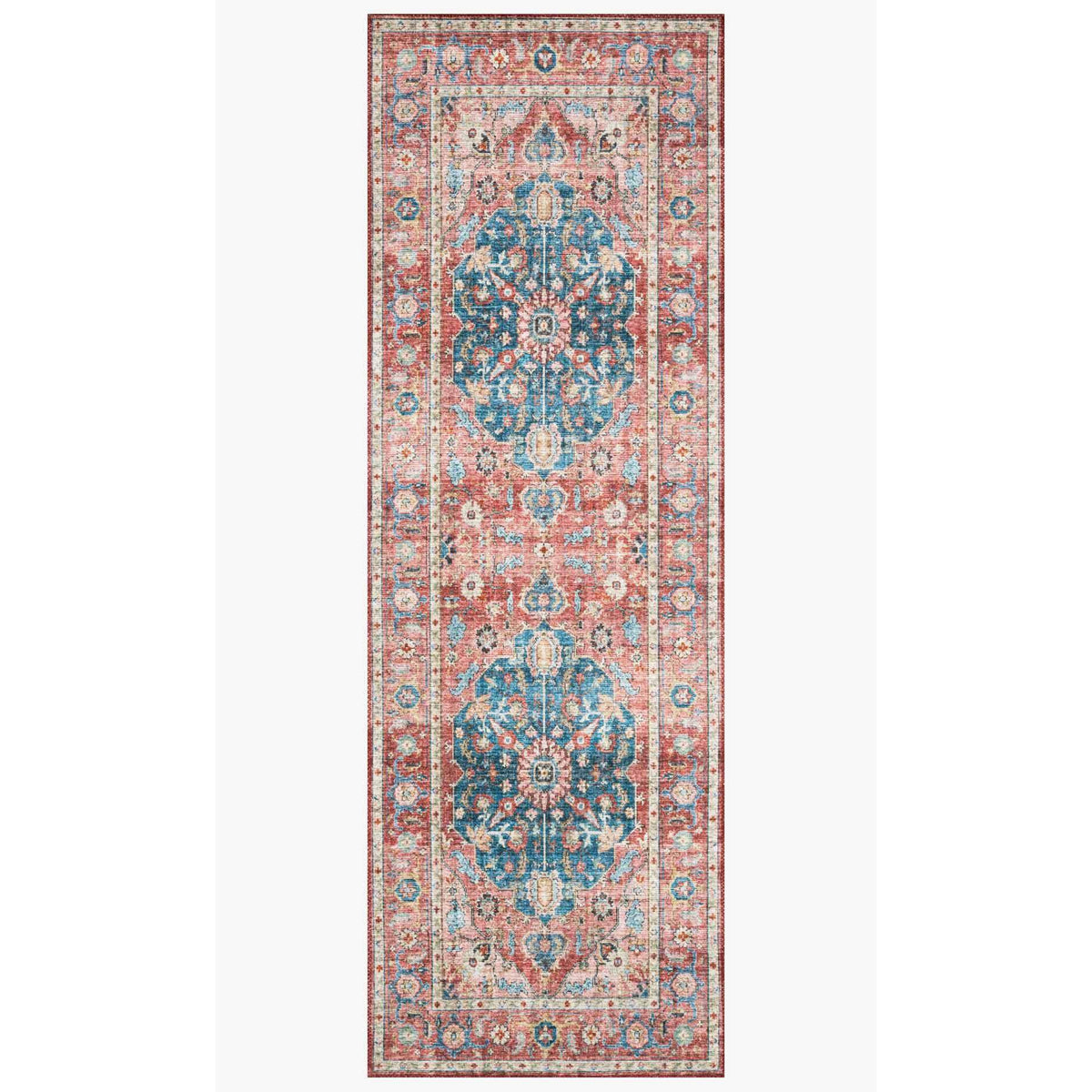 Skye Rug Collection by Loloi -Sky 05 Brick/Ocean-Loloi Rugs-Blue Hand Home