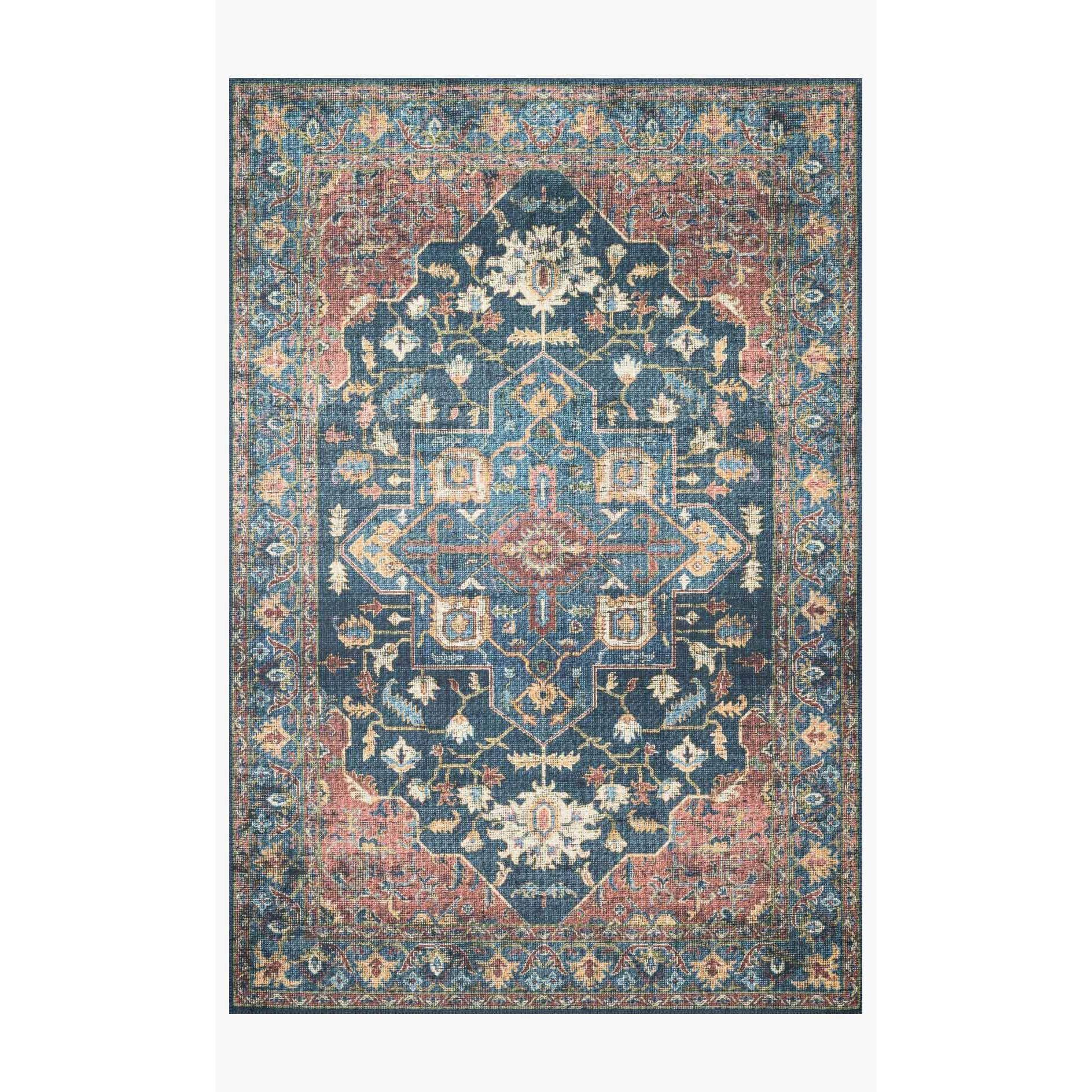 Skye Rug Collection by Loloi -Sky 08 Denim/Brick-Loloi Rugs-Blue Hand Home