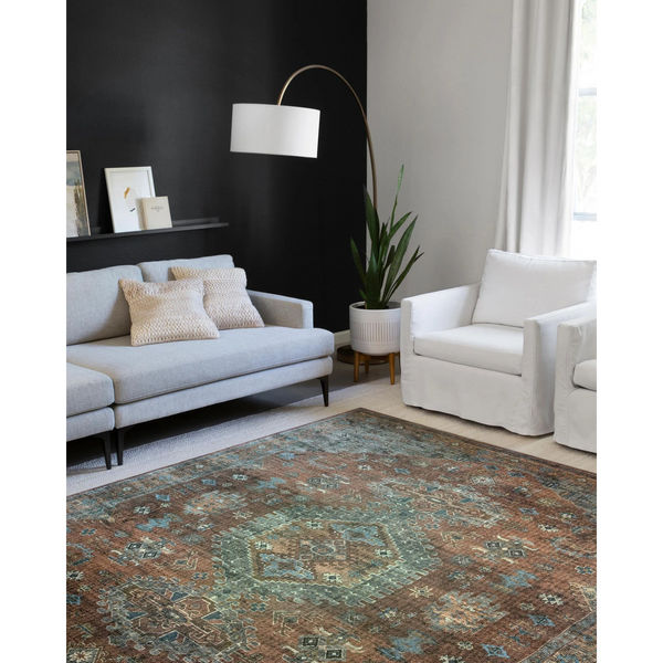 Skye Rug Collection by Loloi -Sky 07 Terracotta/Sky-Loloi Rugs-Blue Hand Home