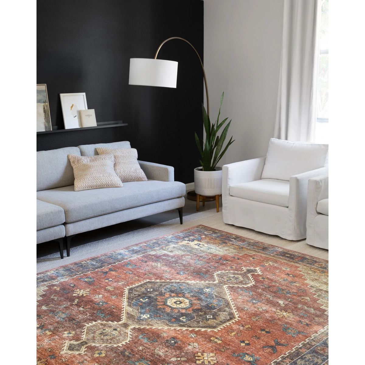 Skye Rug Collection by Loloi -Sky 11 Rust/Blue-Loloi Rugs-Blue Hand Home