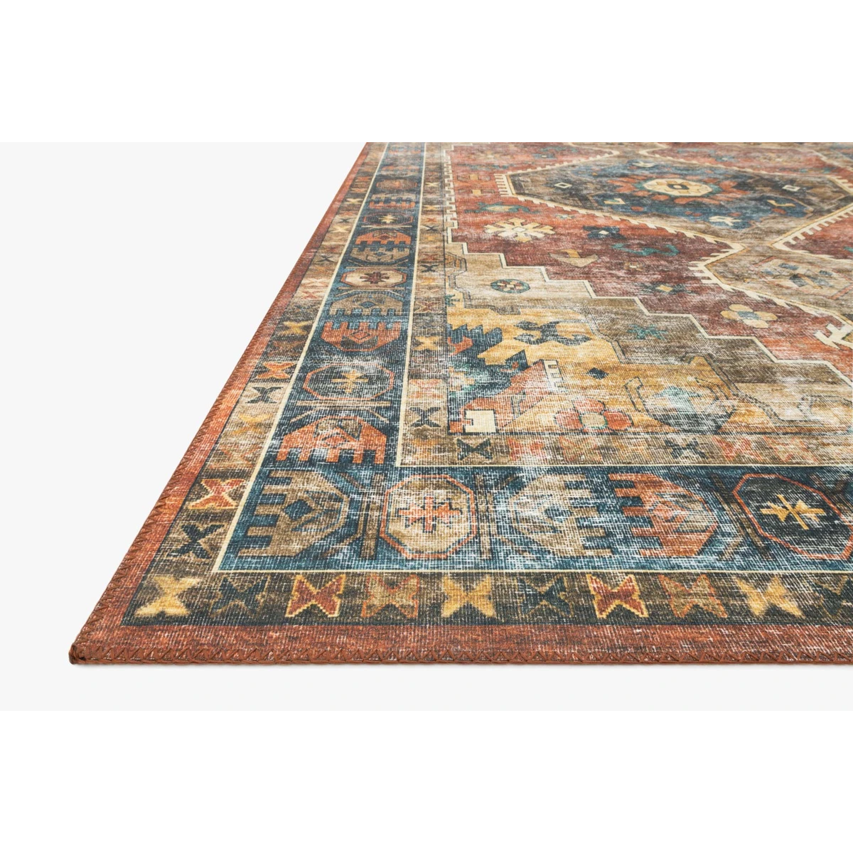 Skye Rug Collection by Loloi -Sky 11 Rust/Blue-Loloi Rugs-Blue Hand Home