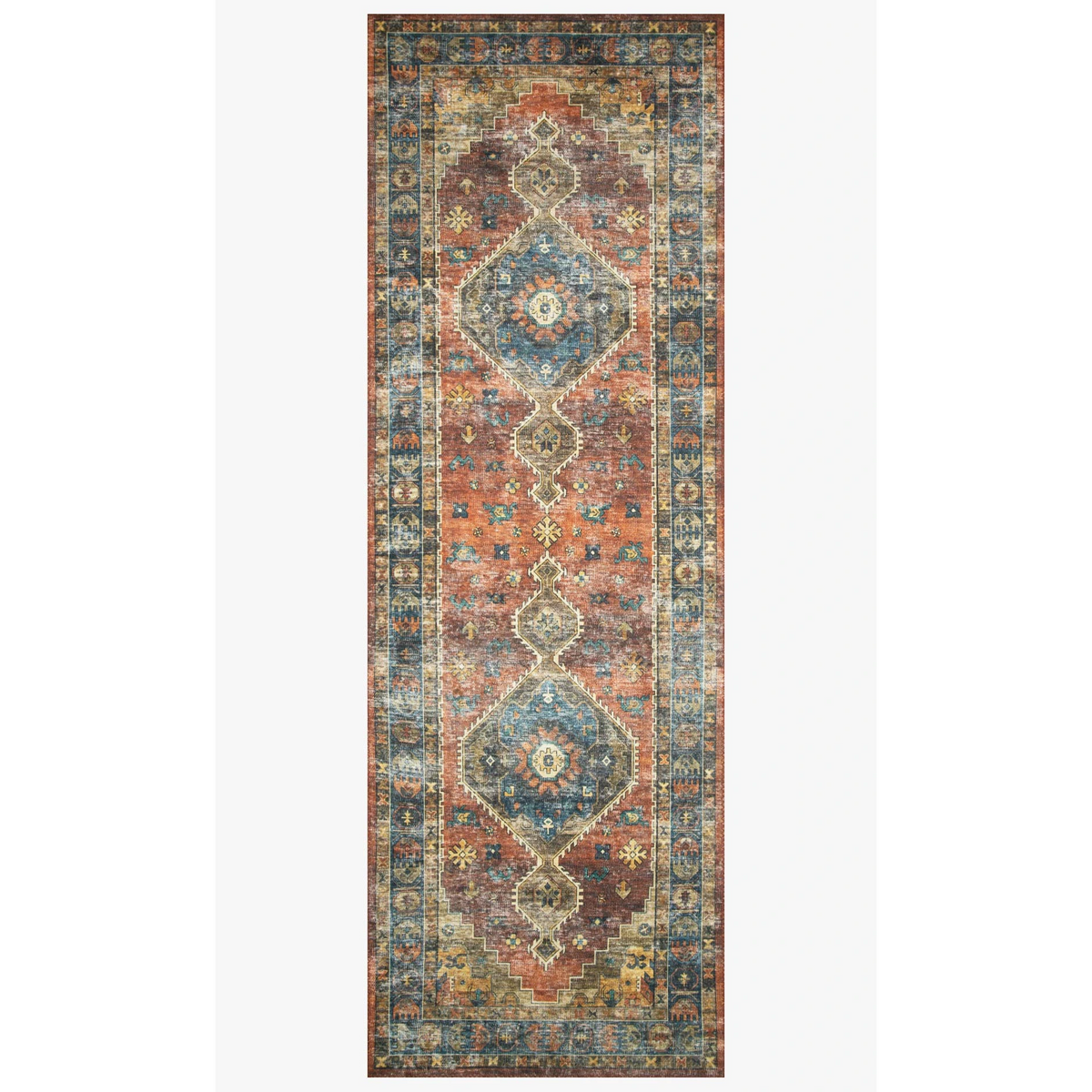 Skye Rug Collection by Loloi -Sky 11 Rust/Blue-Loloi Rugs-Blue Hand Home