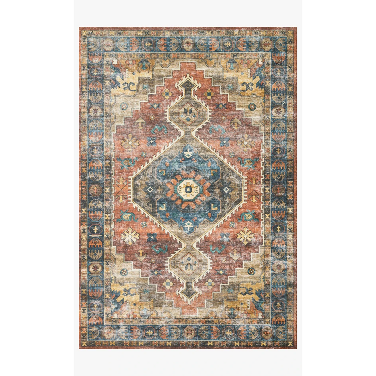 Skye Rug Collection by Loloi -Sky 11 Rust/Blue-Loloi Rugs-Blue Hand Home