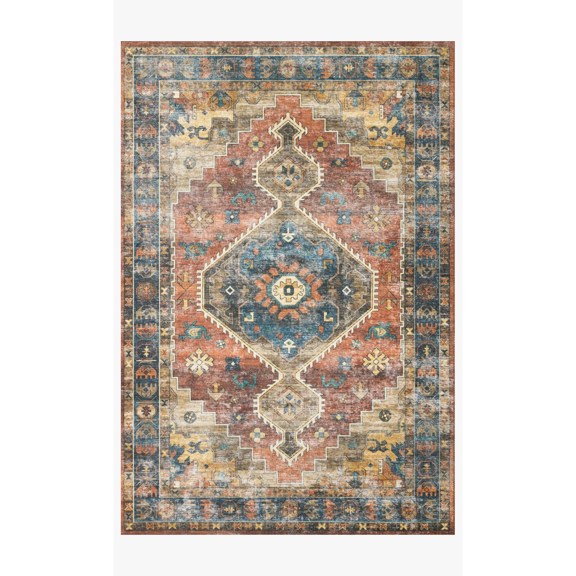 Skye Rug Collection by Loloi -Sky 11 Rust/Blue-Loloi Rugs-Blue Hand Home