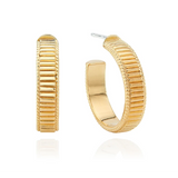 Anna Beck Small Ribbed Hoop Earrings - Gold-Anna Beck Jewelry-Blue Hand Home