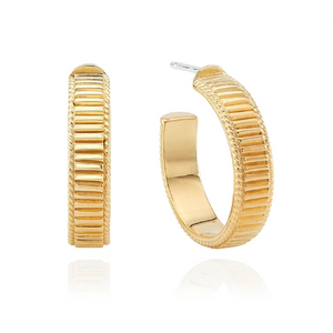 Anna Beck Small Ribbed Hoop Earrings - Gold-Anna Beck Jewelry-Blue Hand Home