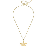 Handcast Gold Ginkgo Leaf Tiny Chain Necklace-Susan Shaw Jewelry-Blue Hand Home
