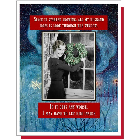 5.5x4.25" Greeting Card-Ümlaut Brooklyn-Blue Hand Home