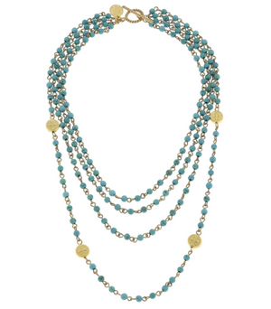 Susan Shaw Turquoise Linked Necklace-Susan Shaw Jewelry-Blue Hand Home