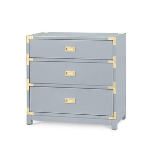 Villa & House - Victoria 3-Drawer Side Table In Gray-Bungalow 5-Blue Hand Home