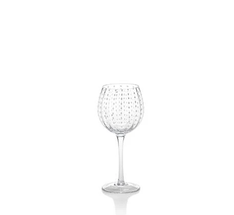 White Dots Wine Goblet-Blue Hand Home