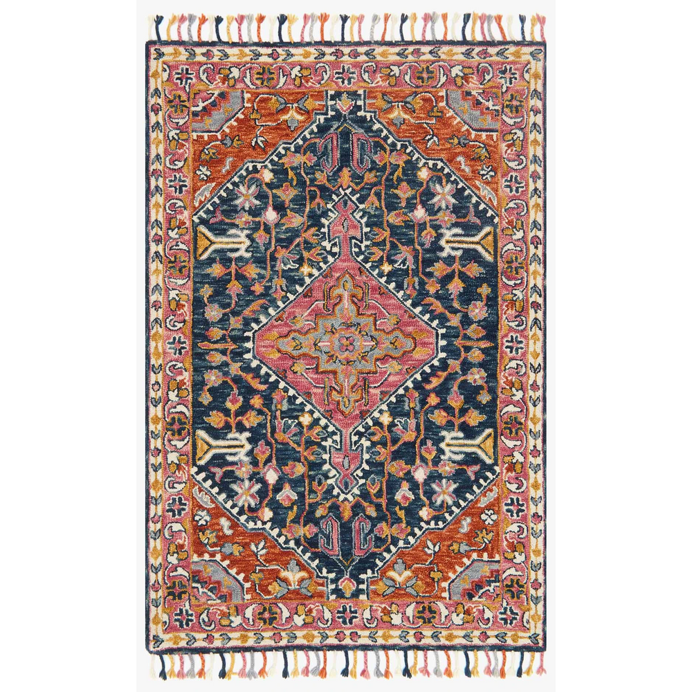 Loloi Rugs Zharah Collection - ZR-01 Navy/Multi-Loloi Rugs-Blue Hand Home